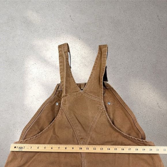 Vintage Carhartt Traditional Duck Bib Overalls R01BRN Size 44x30 USA Double Knee - Picture 5 of 6